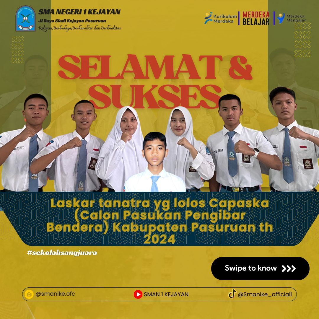 7 Peserta didik lolos seleksi PASKIBRA 2024